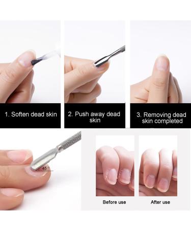 laoxiangji 3 Piece Cuticle Pusher Set Cuticle Pusher Stainless Steel Double End Nail Cleaner Cuticle Remover for Manicure Pedicure Nail Cleaning Gel and Nail Polish Remover - Buy Online on GoSupps.com