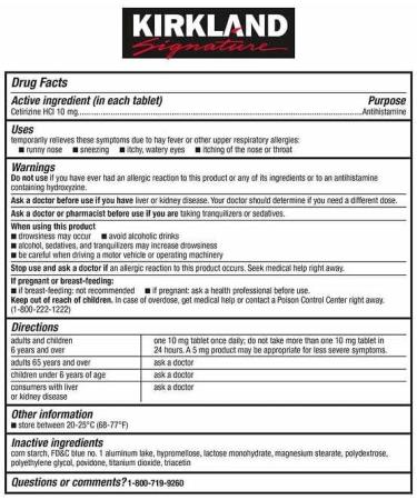 Shop Kirkland Signature Aller-Tec 365 Tablets - Fast International Shipping & Allergy Relief - Buy Online on GoSupps.com