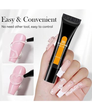 Husoiuy 3D Non-Wipeable Nail Gel - 15ml - Clear Sculpting Nail Gel - For Chrome Powder and Rhinestones - Sticker for Birthday Wedding Holiday and Travel Decorations - Buy Online on GoSupps.com