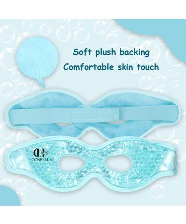 CONBELLA Gel Eye Mask with Eye Holes - Hot Cold Compress Pack for Eye Therapy | Cooling Mask for Puffy Eyes, Headaches, Migraines, Sinus, Dark Circles - Reusable Face Mask (6 Blue) - Buy Online on GoSupps.com
