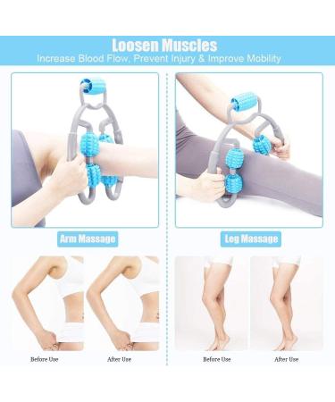 3D Roll Massage Device - Multifunctional Acupuncture Pain Relief for Legs Back & Office - Ideal for Athletes & Dancers (Blue) - Buy Online on GoSupps.com