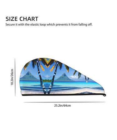 Tahiti Beaches Coral Velvet Dry Hair Cap | Ideal for Home Travel Pool Parties & More - Buy Online on GoSupps.com