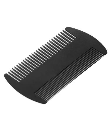 Beard Comb, Mustache Comb with Fine & Coarse Teeth for Men by HAWATOUR-Black