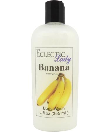 Eclectic Lady Liquid Pearl Body Wash - Banana Scent 3-in-1 Use For Bubble Bath Hand Soap & Body Wash Phthalate-Free Banana Fragrance Handcrafted in USA (8 oz) 8 Fl Oz (Pack of 1)