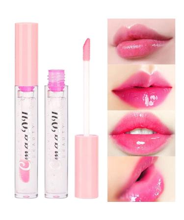 Evpct 2Pcs Clear Color Changing Lip Gloss Set for Women Girls - Pink Mood Lip Oil Balm Stain Glaze Pack, Hydrating Formula - 0.21 Fl Oz (Pack of 1) - Buy Online on GoSupps.com