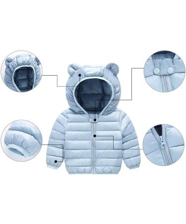 Kids Blue Puffer Jacket | Winter Hooded Coat for Boys & Girls 3-4 Years - Buy Online on GoSupps.com