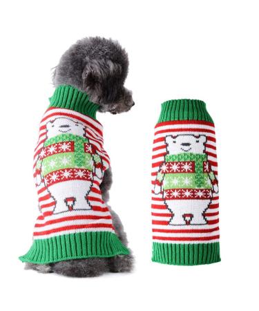 ABRRLO Christmas Dog Sweater Dog Sweater Pet Dog Sweater Warm Puppy Small Medium Dogs(Bear-01 XS) XS Bear-01