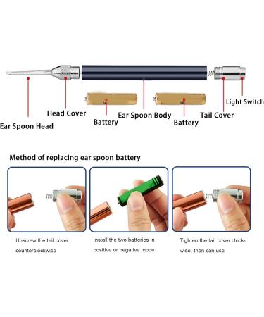 Stainless Steel LED Earwax Removal Kit with Rounded Head - Safe & Easy Ear Cleaning Tool for Travel - Buy Online on GoSupps.com