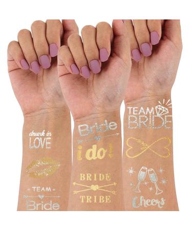 Unsutuo Bachelorette Party Tattoos Favors Temporary Tattoos for Bridal Shower Bride's Tattoo Tribe Decorations for Bridesmaids Gift and Bride to Be 30 Glitter Styles - Buy Online on GoSupps.com