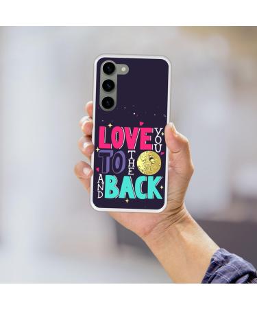 Romantic Silicone Shell for Samsung Galaxy S23 - 'Love You to the Moon and Back' Flexible TPU Cover - Buy Online on GoSupps.com