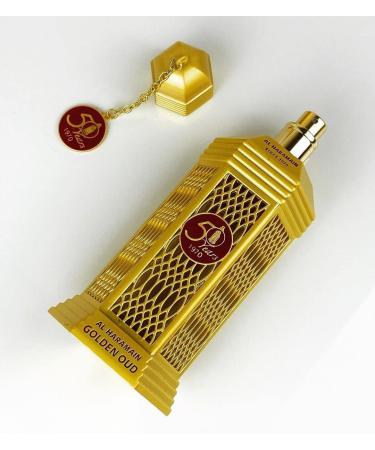 Al Haramain Golden Oud - Perfume for Women and Men - Amber Spicy fragrance - Timeless Elegance with Notes of Thyme and Sandalwood - 3.4 oz EDP Spray - Buy Online on GoSupps.com