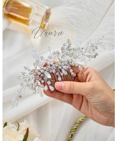 Unicra Bridal Hair Comb Silver Rhinestone Headpiece for Women and Girls Classic Butterfly Design for Brides Women and Girls Formal Occasions - Buy Online on GoSupps.com