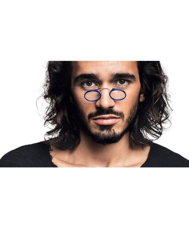 Unisex Reading Glasses +2.0 | Compact Vision Aid Mini Nose Clip | Non-Slip & Portable - Always at Hand (Blue) - Buy Online on GoSupps.com