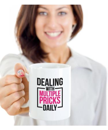 Candid Awe - Gifts for Diabetic Awareness:Dealing with Multiple Pricks Daily - Diabetic Awareness Knowledge Diabetes Insulin 11oz White Mug Coffee Cup - Buy Online on GoSupps.com