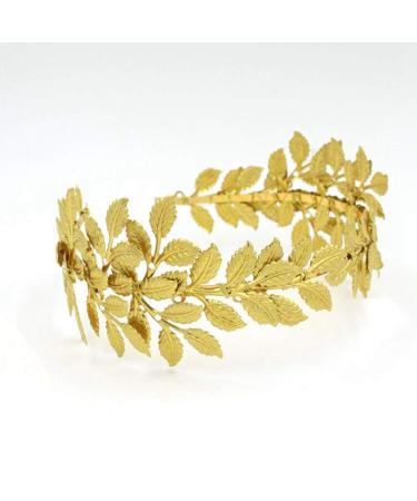 Golden Laurel Leaf Crown Tiara | Greek Roman Costume Accessory | Women's Headband Hair Comb | Bridal Wedding Headpiece - Buy Online on GoSupps.com