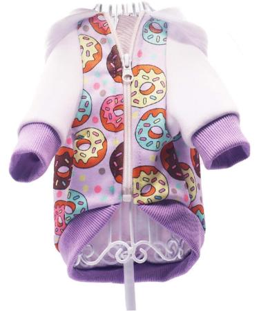 Miaododo Dog Hooded Sweater - Warm Chihuahua Clothing for Small & Medium Pets | Violet with Real Bag (L) - Buy Online on GoSupps.com
