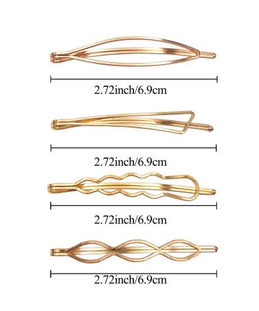 Messen Geometric Hair Pins Set - Minimalist Metal Hair Clips for Women (8 Pieces, Style 7) - Buy Online on GoSupps.com