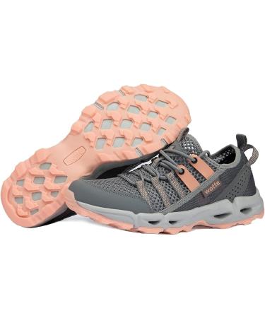 Auzons Women's Water Hiking Shoes - Pink, Size 8 | Quick Dry, Non-Slip Aqua Sneakers - Buy Online on GoSupps.com
