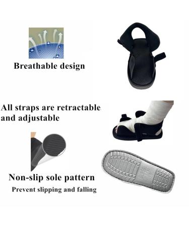 Post Op Shoe - Adjustable Recovery Plaster Shoe with Waterproof Leg Cast Cover | Unisex Lightweight Easy to Wear Black (M - Buy Online on GoSupps.com