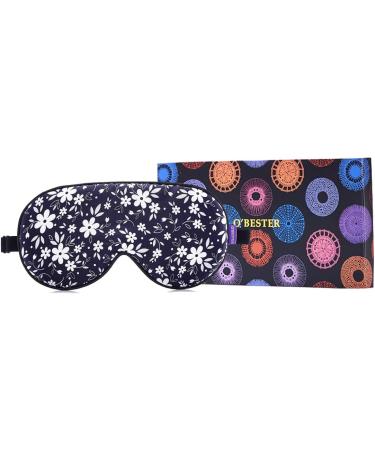 O'Bester Natural Silk Sleep Mask | Super Soft Eye Mask with Adjustable Strap | Ultimate Sleeping Aid Blindfold | Blocks Light | Small White Flowers - Buy Online on GoSupps.com