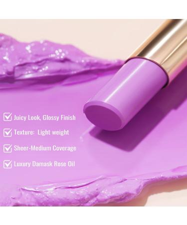 Oulac Moisture Shine Lipstick - Light Lavender Tinted Balm for Dry Lips | Hydrating Vegan Lipstick with Glossy Finish (10) - Buy Online on GoSupps.com