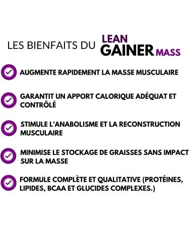 Lean Gainer Mass - 1kg | Muscle Gain | Premium Quality | Complete Formula | 100% Natural | Made in France | Pro Nutrition (Vanilla) - Buy Online on GoSupps.com