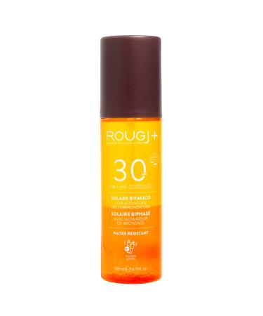 Rougj Twiga Spray Solaire Biphase SPF 30 avec Activateur de M lanine Protection Solaire Corps l Arginine Figue de Barbarie & Thermus Ferment R sistant l Eau 200 ml Made in Italy SPF 30 200ml