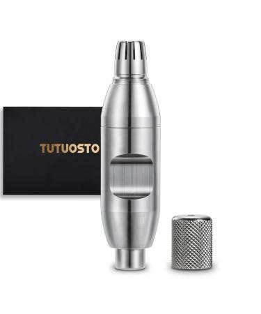 Manual Nose Hair Trimmer Ear Hair & Nose Hair Removal Stainless Steel Father's Day Gifts Birthday Gifts for Men Battery-Free Painless Waterproof Easy to Clean Carry Nose Hair Remover