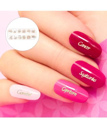 Beavorty 1 Box Zodiac Alphabet Ornaments Girl Nail DIY Adornment zodiac nail sequins manicure letter stickers for nails 12 Constellations Nail Charm Nail supplies hollow out copper sheet 3d - Buy Online on GoSupps.com