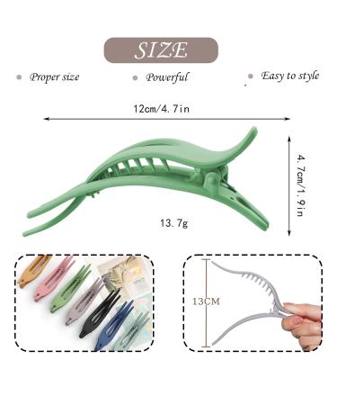 SIFLIF 4 Pack Dovetail Duckbill Hair Clips for Women - Strong Hold Jaw Clips for Thin, Thick, and Curly Hair - Multi-Color Fun Claw Clips - Buy Online on GoSupps.com