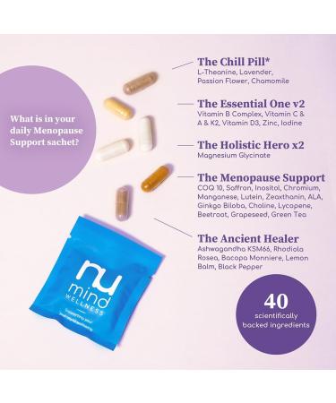 Nu Mind All-in-one Menopause Supplements for Women 5 x Day Trial - Hot Flushes/Anti-Anxiety/Hormone Balance/Boost Sleep & Memory - 40 Ingredients - Co-Q10 Saffron Adaptogens - Vitamins & Minerals 5 count (Pack of 1) - Buy Online on GoSupps.com
