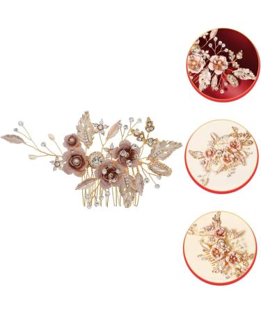 SKISUNO Flower Leaf Comb Wedding Hair Accessories Bridal Hair Accessories Wedding Hair Comb Flower Bridal Hair Comb Crystal Bridal Hair Comb Headgear Rhinestones Bride Alloy Rhinestone - Buy Online on GoSupps.com