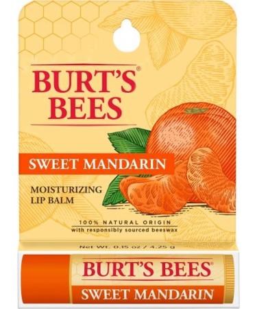 Burts Bees Sweet Mandarin Moisturizing Lip Balm for Unisex 0.15 oz Lip Balm