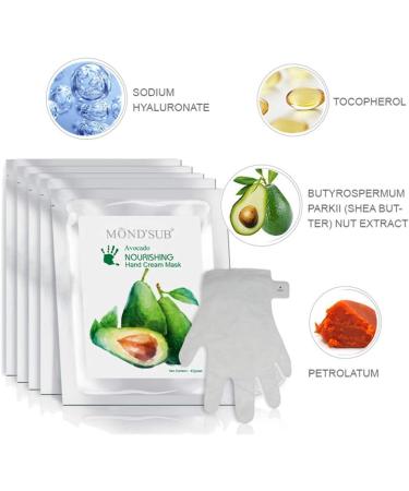 5 Pairs MOND'SUB Avocado Moisturizing Hand Masks | Hydrating Gloves for Dry Hand and Dry Skin | Nourishing & Soothing & Whitening |Best Natural Skin Care Products Full with Natural Oil - Buy Online on GoSupps.com