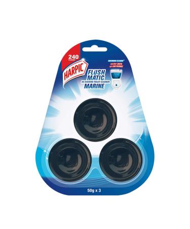 Harpic Flushmatic Toilet in Cistern Block - 50 g (Pack of 3 Aquamarine Blue)