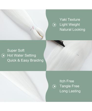 YDDM 32 Inch Pre-Stretched Braiding Hair Extensions - 3 Packs Jumbo Braids | White Kunsthaar for Stunning Hairstyles (30# & 60#) - Buy Online on GoSupps.com