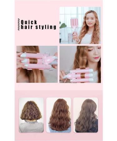 3 Barrel Curling Iron Crimper Hair Waver Deep Wave Styling Tool (Pink) - Buy Online on GoSupps.com