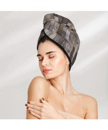 Hair Towel Wrap for Quick Drying | Button Closure Towel Turban | Wooden Texture Hair Drying Towel - Buy Online on GoSupps.com