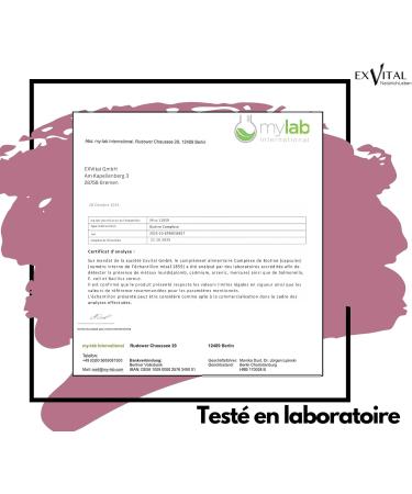 EXVital Biotine Complexe Vitamines pour les cheveux Avec extraits de palmier nain de p pins de courge et de racine d ortie 240 capsules v ganes enrichies en s l nium et zinc test en laboratoire - Buy Online on GoSupps.com
