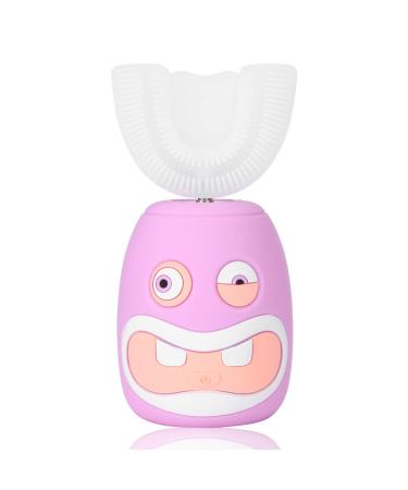 U-shaped cartoon children electrical toothbrush sonic automatic toothbrush pacifier grade silicone material smart rechargeable toothbrush with USB suitable for 2-14 year old children girls