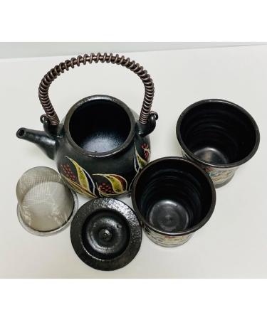 Okinawa Yachimun Yachimun Yasuhara Pot Teapot and Teacup Set (Black) - Buy Online on GoSupps.com