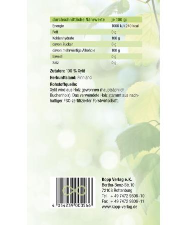 Kopp Vital Xyliti Birch Sugar 1kg | Premium Quality Xylitol from Finland | 100% Natural Sweetener for Baking & Cooking - Buy Online on GoSupps.com