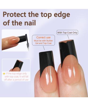 Misssix French Gel Nail Tips - 240Pcs Long Square Pink Press-On Nails | Pre-Designed No Filing Required | Nail Art DIY - 15 Sizes Available - Buy Online on GoSupps.com