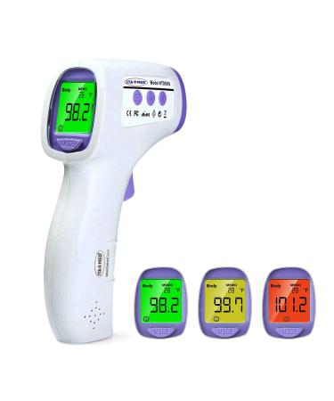 Digital Non-Contact Infrared Forehead Thermometer for Adults & Kids, Accurate Instant Reading, Dual Mode Body & Surface C / F, Intelligent Temperature/Fever Alert, Batteries Included