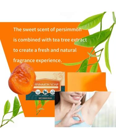 Gentle &Effective Persimmon SoapPersimmon Soap for Body Odor Brightening & Glow Persimmon Soap Bar Persimmon Body Soap for Women with Tea Tree extract & Shea Butter 1 - Buy Online on GoSupps.com