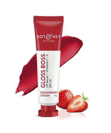 Strawberry Lip Balm for Soft and Naturally Pink Lips SPF 30 & Vitamin C+E Fades Lip Pigmentation For Dark Lips -12gmStrawberry Lip Balm