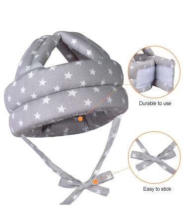 TORASO Baby Head Protector & Knee Pads for Crawling Infant | Safety Helmet & Walking Baby Helmet | Ages 6-36 Months | Gray Star - Buy Online on GoSupps.com