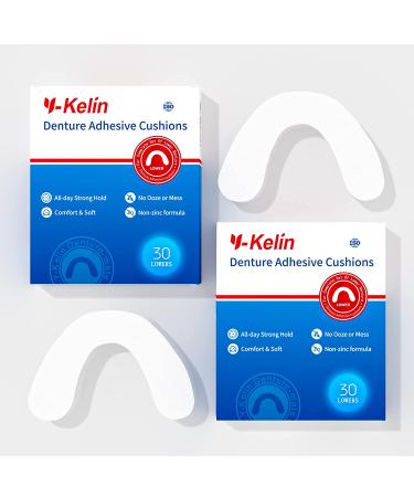 Y-Kelin Lower Denture Adhesive Cushion 60 Pads (30 Pads Strip, Pack of 2) - Secure Fit and Comfortable Wear - Buy Online on GoSupps.com