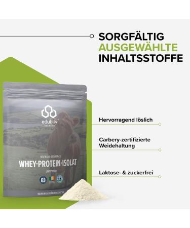 Edubily Nutrition Whey Protein Isolate - Lactose-Free Carb & Sugar-Free Irish Pasture - 750g Neutral Protein Powder for Optimal Nutrition - Buy Online on GoSupps.com
