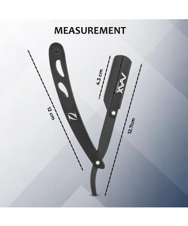 NAAX Professional Barber Straight Edge Razor - Premium Quality Safety Razor for Close Shaving - Men's Manual Shaver in Black - Buy Online on GoSupps.com